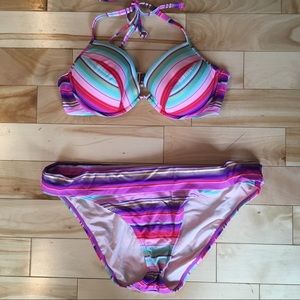 Victoria’s Secret Multi Stripe Foil Bikini 38C XL